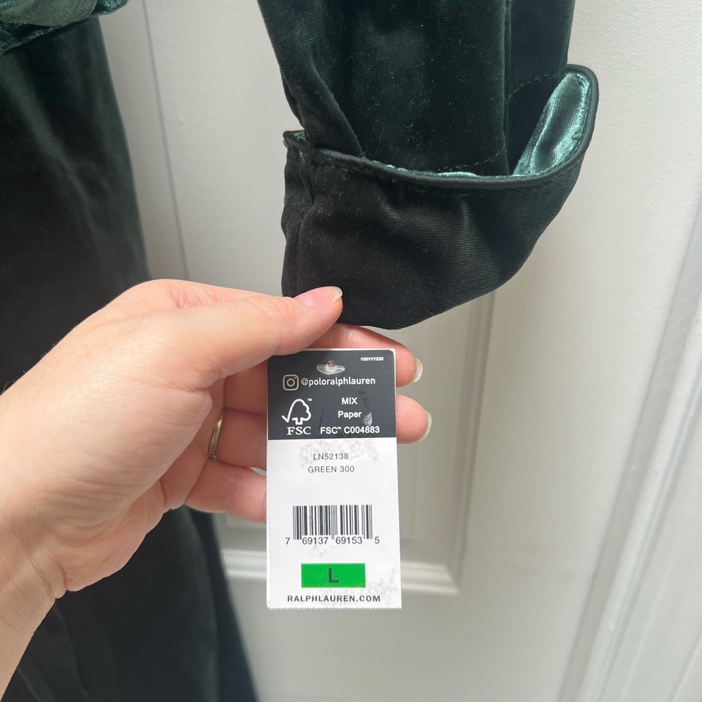 Ralph Lauren Dark Green Velvet Robe - Picture 4 of 6